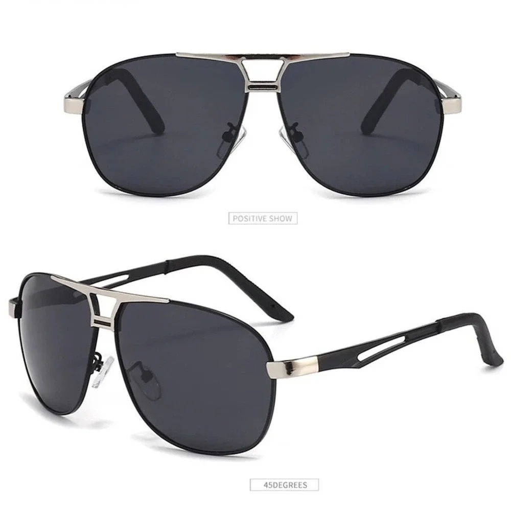 Aviator Sunglasses Men Polarized‎ Metal Frame Dark Lens Driving Eyewear Shades